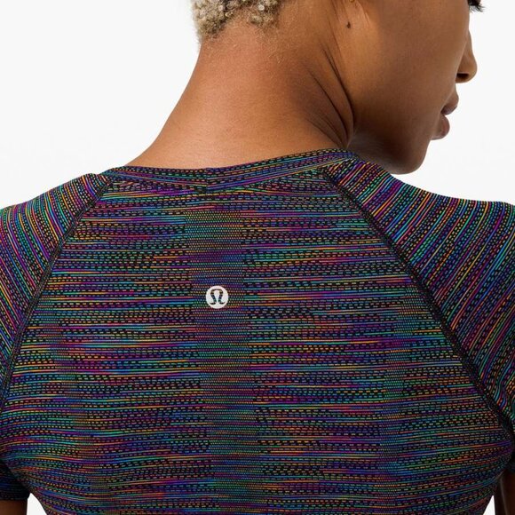 RARE Lululemon Swiftly Tech Short Sleeve 2.0 Shirt 8 Love Black Rainbow - Picture 1 of 14